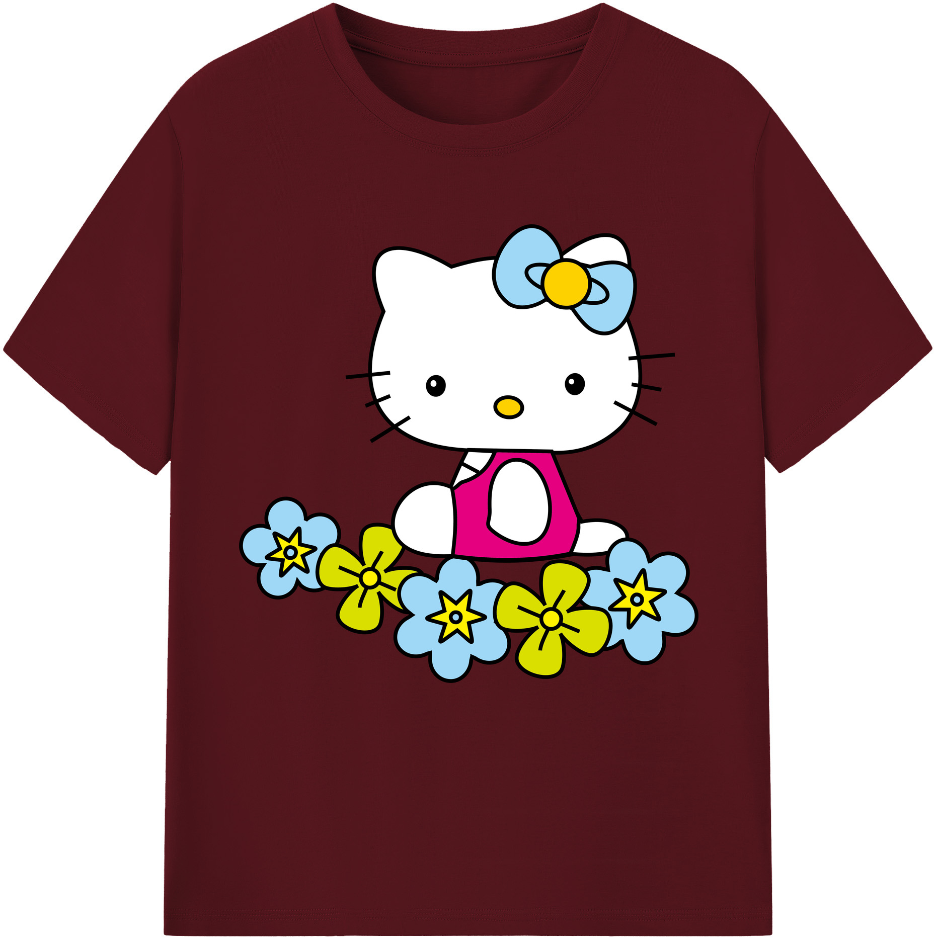 （画像用） Hello Kitty ハローキティ 綿100％半袖Tシャツ（フロントプリント）